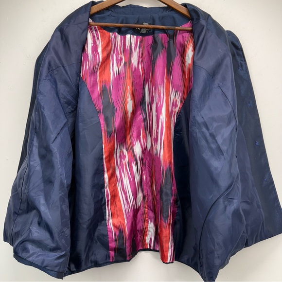 Russel Kemp size 2X Women’s Blue 3/4 Sleeve Button Up Blazer Jacket - Picture 7 of 8